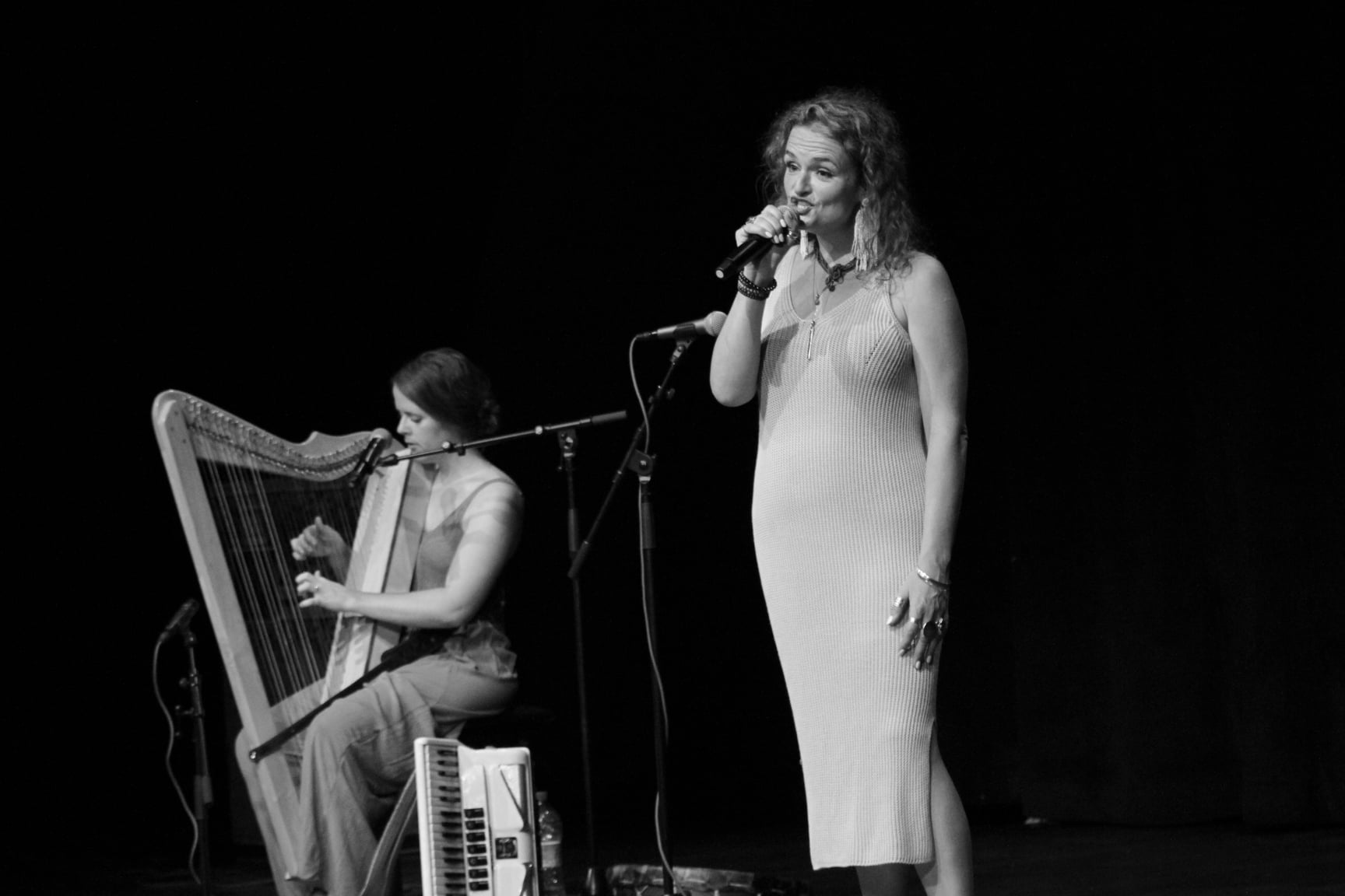 Affiche du spectacle De sel et d'écume - Christine et Jessica avec harpe